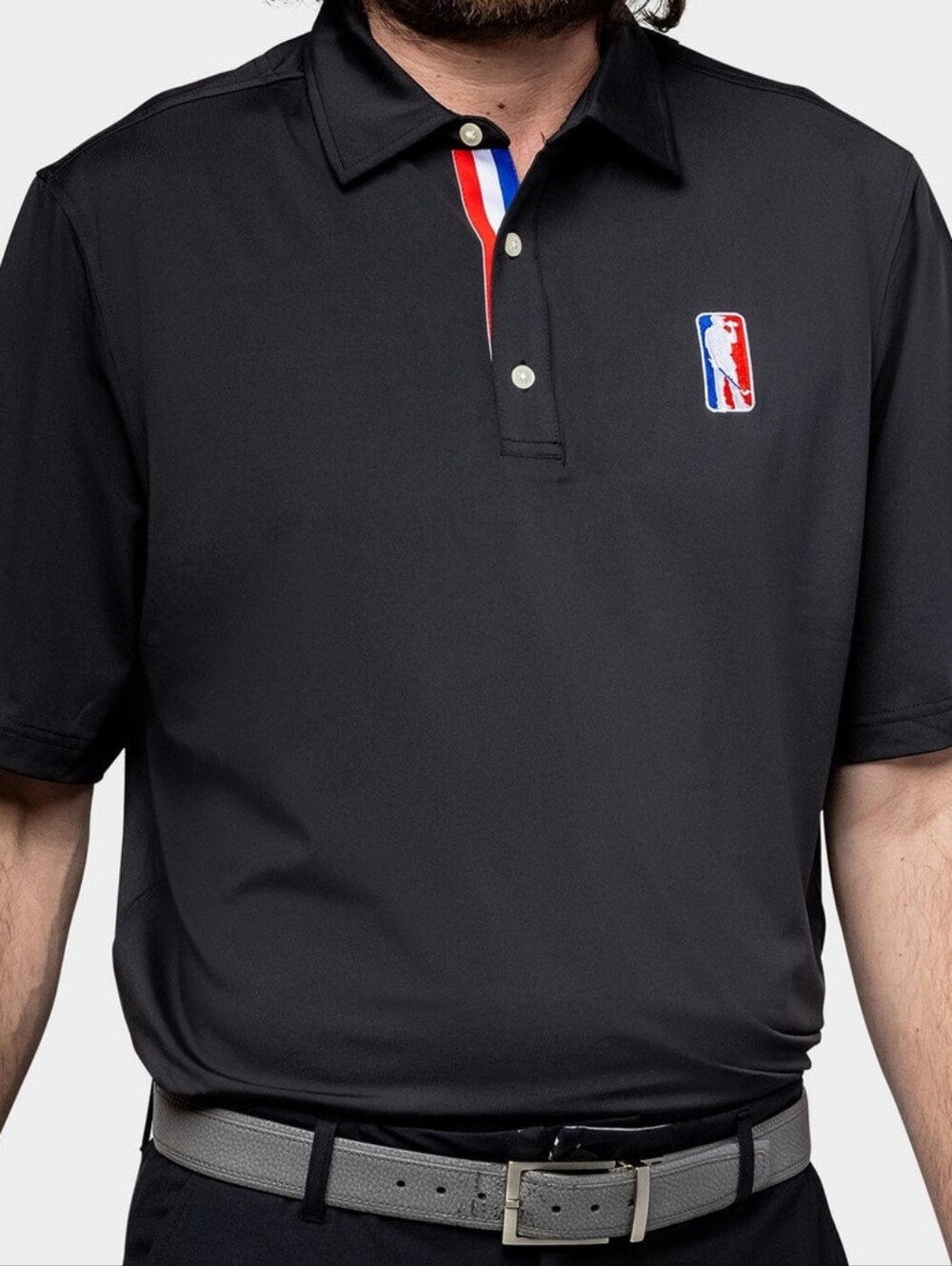 USAG (U Suck At Golf) Mens Black Amateur Golf Tour Polo With MLG Logo Size L